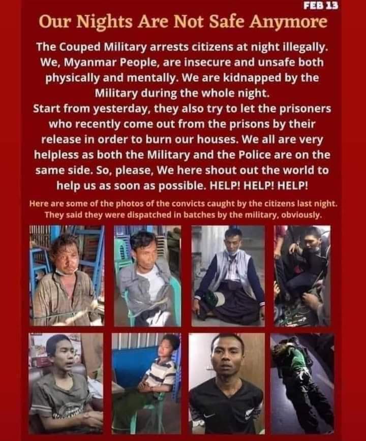#WhatsHappeningInMyanmar 
#Feb14Coup