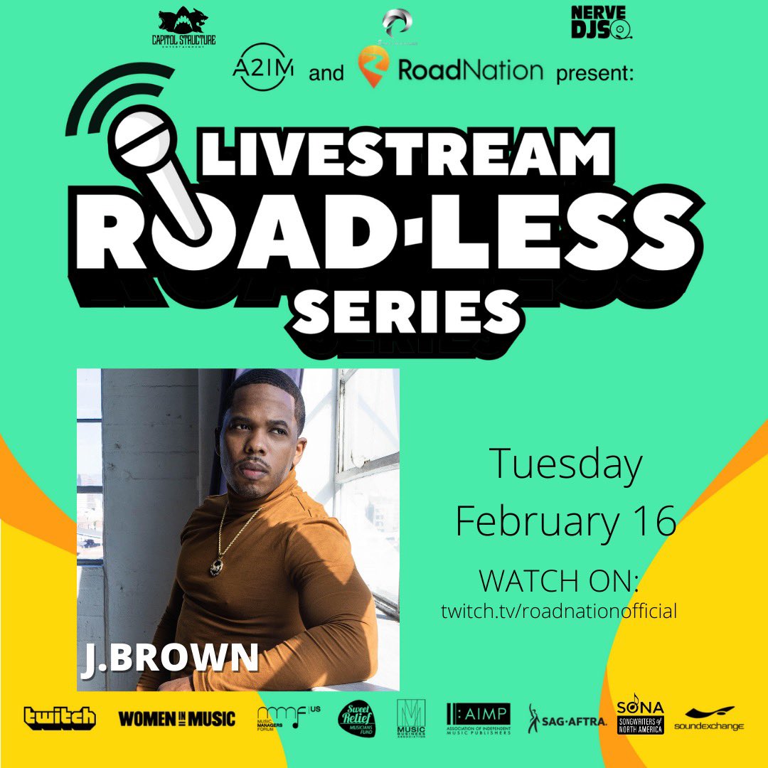JBrownMusicOnly's tweet photo. I’m so excited to do a livestream performance this Tuesday with RoadNation and A2IM to support independent artist during this time . You can support me and all the other artist on this livestream by visiting https://t.co/nCG9hzvLdp  #jbrown #music #roadnation #Livestream #rnb https://t.co/P21wen9rXW