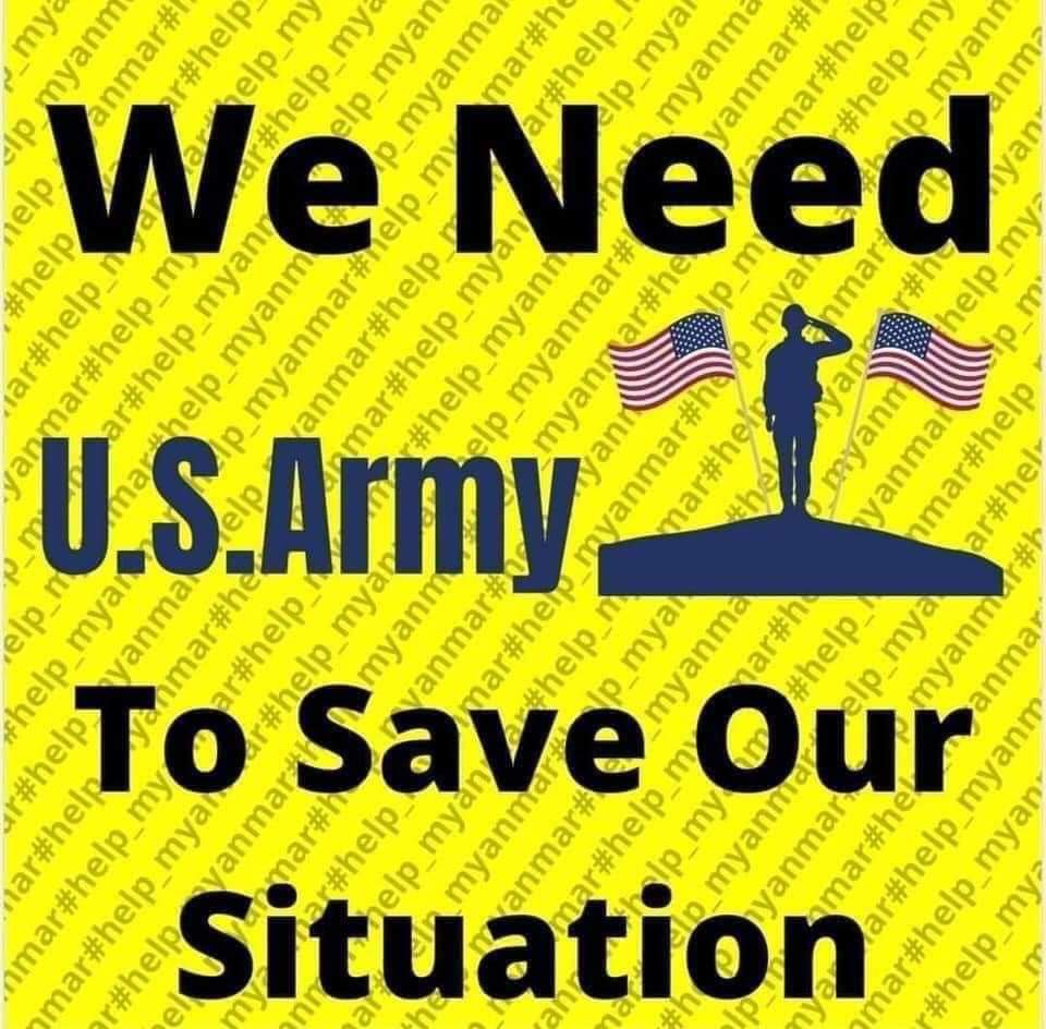 Kera22451's tweet photo. ဒီaccမှာ reply တွေ ပေးကြပါ 
US Armyကိုလက်ခံကြောင်း မြင်အောင်ပြောပေးကြပါ 
#WhatsHappeningInMyanmar 
#Feb14Coup https://t.co/OFgG7NUSDv