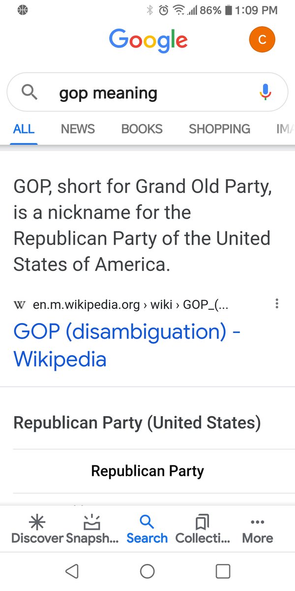 None of this is out of character for the 
"Grand Old Party" aka GOP.