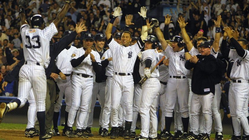 So those were my main three reasons for hope, even down 21-7 late in the 4th.But there was a fourth reason, and this gets back to the eerie coincidences I've been talking about.The New York Yankees.These guys: