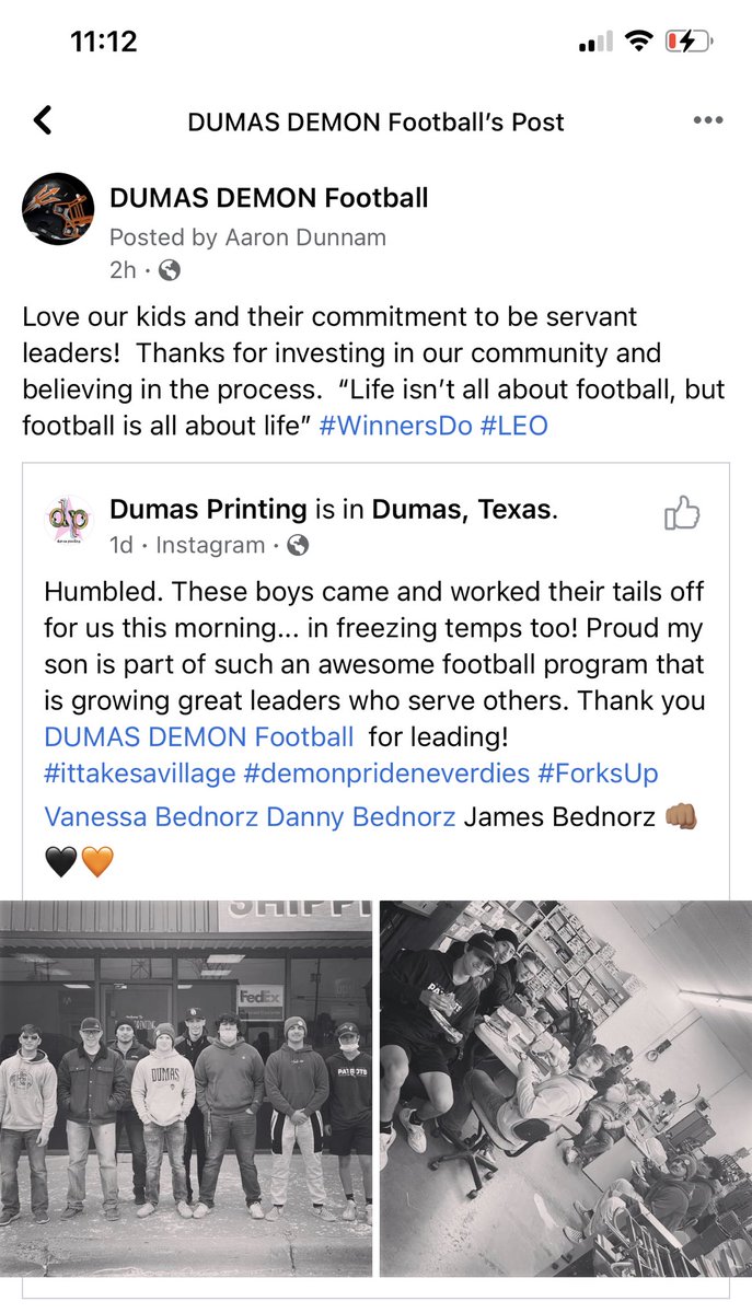 DumasFootball's tweet photo. SERVANT LEADERSHIP
#WinnersDo #LEO https://t.co/OkAOS7o4Ul
