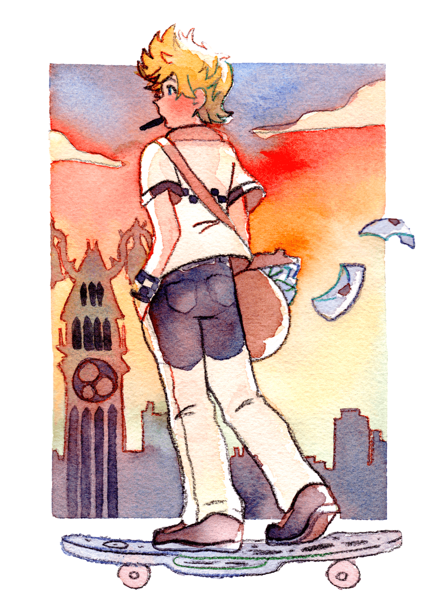 bluffspirit's tweet photo. did another one of these! this time a roxas piece from @tixca_ !! really loved doing a twilight town palette ;w; thanks again for providing fun freebies! #ColorTheBlankSlate https://t.co/raPLT0tEl9
