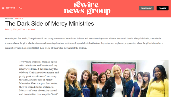 Why is this unsettling? Mercy Ministries renamed themselves Mercy Multiplied due to being home to various scandals. Things go so bad inside their camps that former residents created networks called "Mercy Survivors."