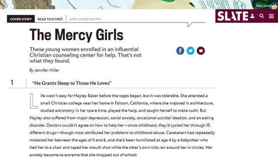 Why is this unsettling? Mercy Ministries renamed themselves Mercy Multiplied due to being home to various scandals. Things go so bad inside their camps that former residents created networks called "Mercy Survivors."