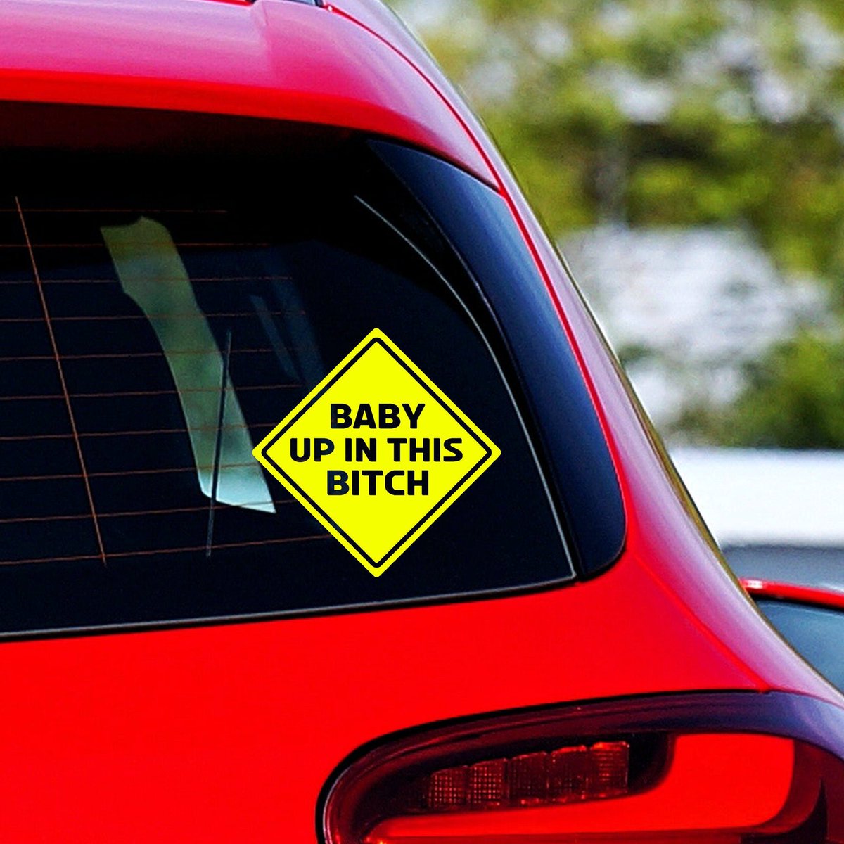 zimmerbydesign's tweet photo. Excited to share the latest addition to my Etsy shop: Baby Up In This Bitch Car Decal  #babyonboarddecal https://t.co/vLNobMp0m6 https://t.co/wCQ91W8fGf