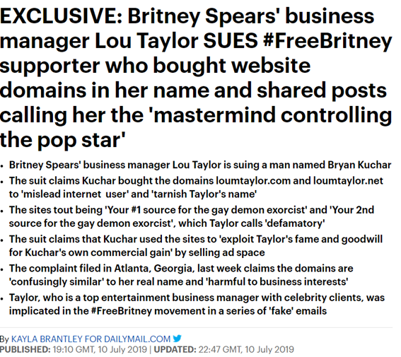 After the voicemail, Lou's role became widely known and fan outcry followed. In response, she SUED a fan who made a site dedicated to report news easily found on google. Funnily enough, Taylor had hired a private detective who impersonated Sam Lutfi, trying to lure out the fan.