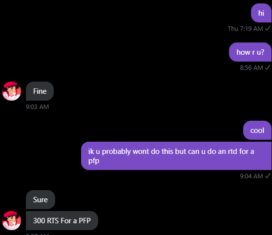 HuntedOryx's tweet photo. Hello!
Pls help this to get 300 rts for a free pfp from @aFLlNT 

I would give 5 people who retweet this 10 Robux each (not much)

#ROBLOX #robloxart #robux #freeart #retweet https://t.co/k9DJQoe8u3