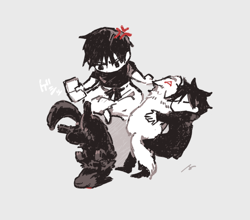 伏黒恵 伏黒親子とわんこ Aのイラスト