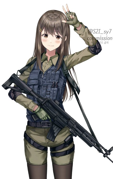 「brown hair m4 carbine」 illustration images(Latest)