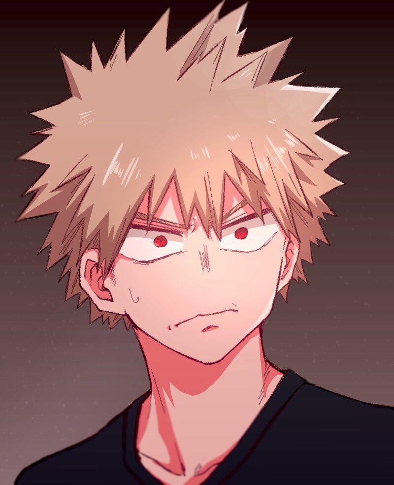 bakugou katsuki male focus 1boy spiked hair red eyes solo blonde hair shirt  illustration images