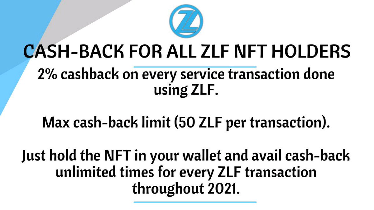 ThagariyaManish's tweet photo. #CASEBACK for all #ZLF #NFT holders.
👉 Unlimited times caseback for every #ZLF transactions. Early bird price 💰 starting with just 100 $ZLF for first 50 logos, after that price will increase by 50 ZLF for the next lot!
https://t.co/0hVSwBbDGQ
#TRON #Blockchain #cryptoworld https://t.co/yNeBJDCnPE