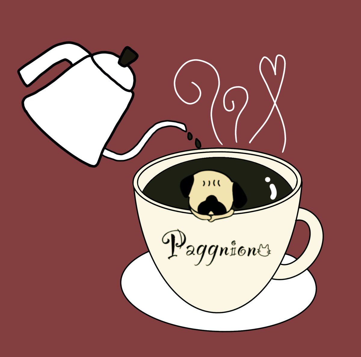 ハルチコ パグ コーヒー イラスト イラスト好きさんと繋がりたい 絵 壁紙 犬 パグ コーヒー かわいい Illustration Suzuriで販売中