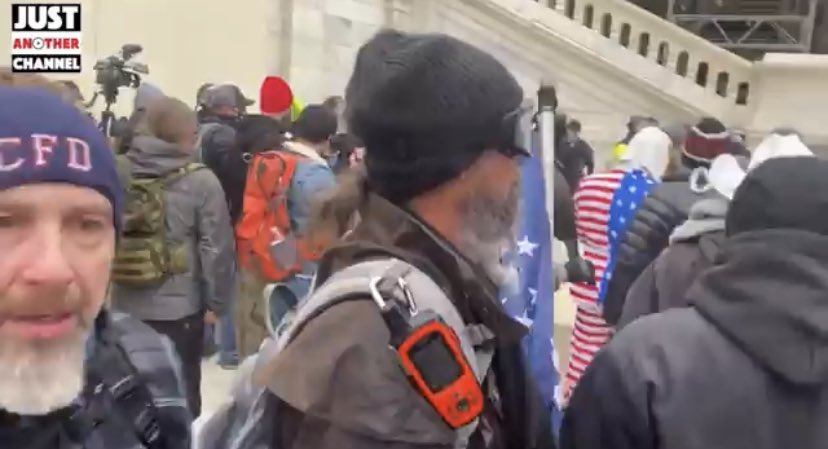 This guy with the red bandana says in the video this name is Brennan? Brendan? “from Buffalo” in the video.  #FromBuffalo 