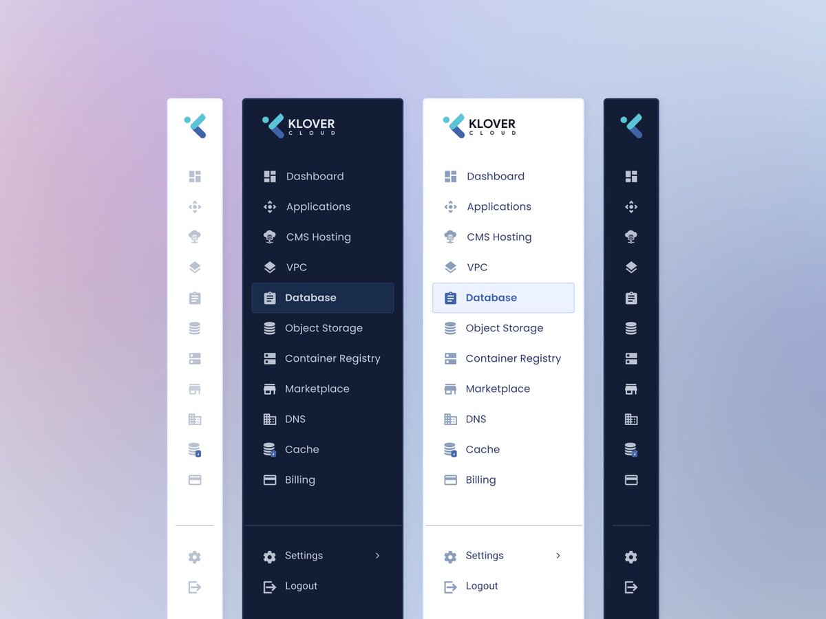 RafRedwan's tweet photo. Hola Guys Here is the sidebar navigation/menu work I did for @KloverCloud  (PAAS)Platform as a Service

#sidebar #navigation #uidesigner #uxdesigner #menubar #klovercloud https://t.co/by6TmCYILY