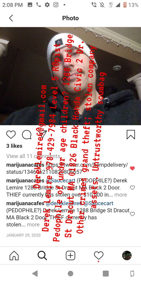 AcreageHolding's tweet image. This person using this saucecart account is Derek Lemire 
 Dracut Massachusetts it shows online that he is a rapist pedophile child diddler?

m.facebook.com/Derek-lemire-1…

 this guy owns the house protecting a fentanyl dealer.

dereklemire.blogspot.com/2021/01/derek-…