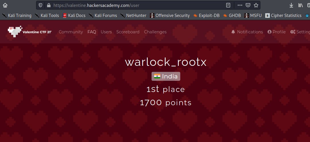 warlockrootx's tweet photo. When ur a ctf player & You don't have Valentine. #ValentineCTF #CTF #warlock_rootx https://t.co/pGHunEYrcK