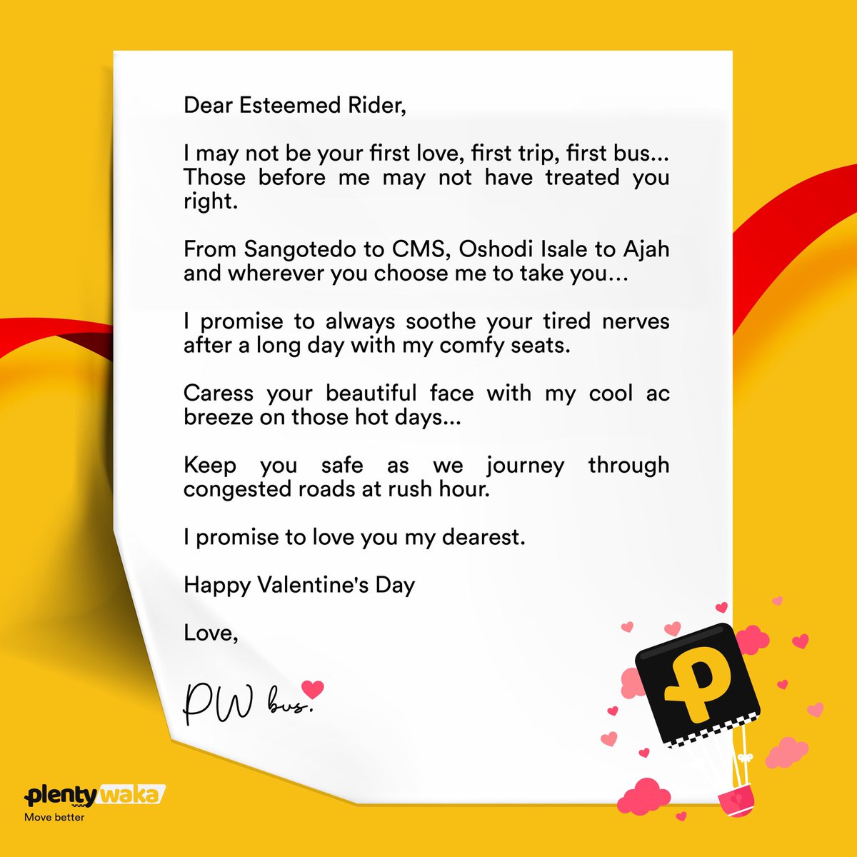 treepzglobal's tweet photo. If our buses could write a love letter to you, we're pretty sure this would be it...

Happy Valentine's Day from all of us at Plentywaka! 

We love you!!❣️

#ValentinesDay #loveintransit #movebetter https://t.co/JX05XAuff6