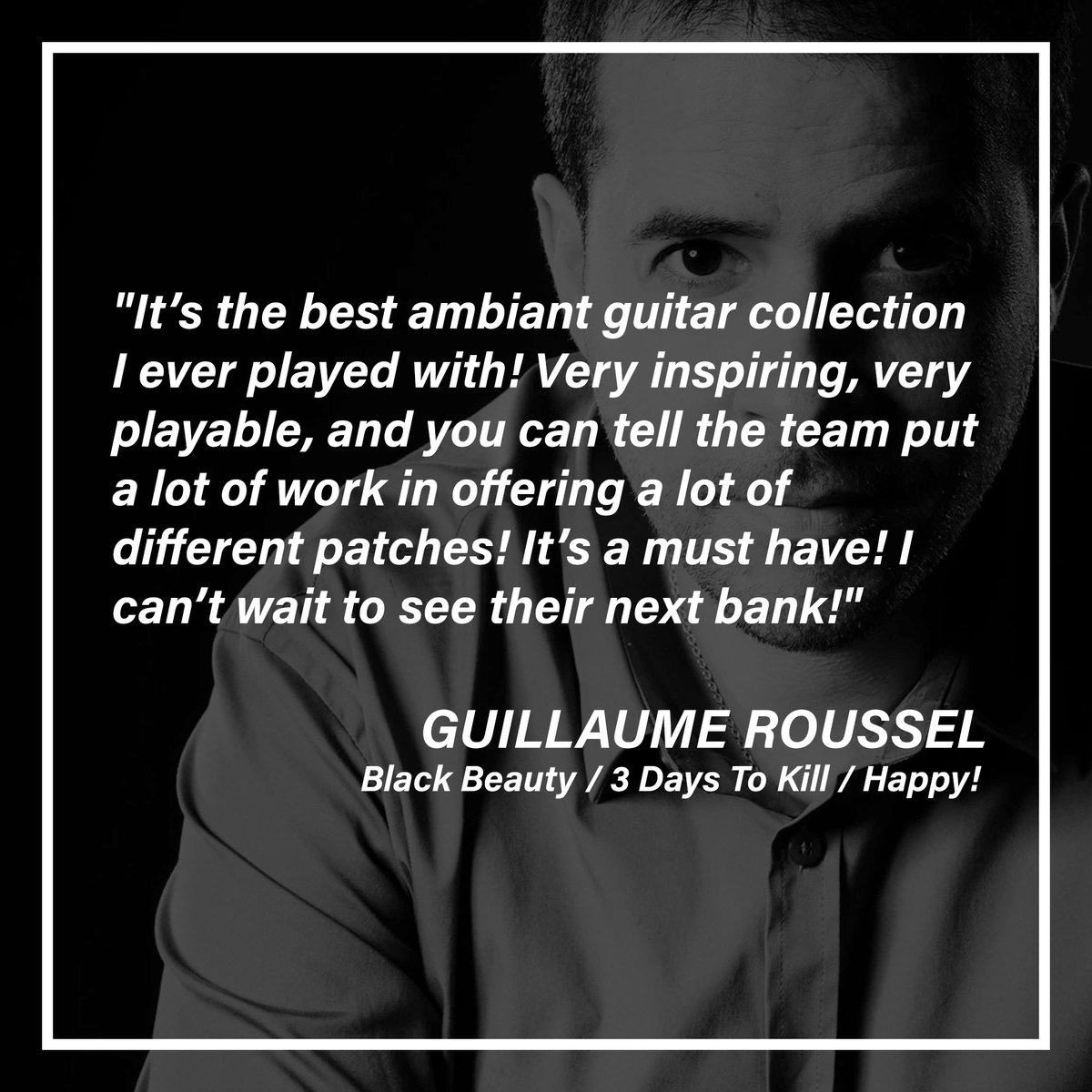 ValiantSamples's tweet photo. From composer @GRousselMusic

"It's the best ambiant guitar collection I ever played with! Very inspiring, very playable, and you can tell the team put a lot of work in offering a lot of different patches! It's a must have! I can't wait to see their next bank!" https://t.co/nIhZhedUia