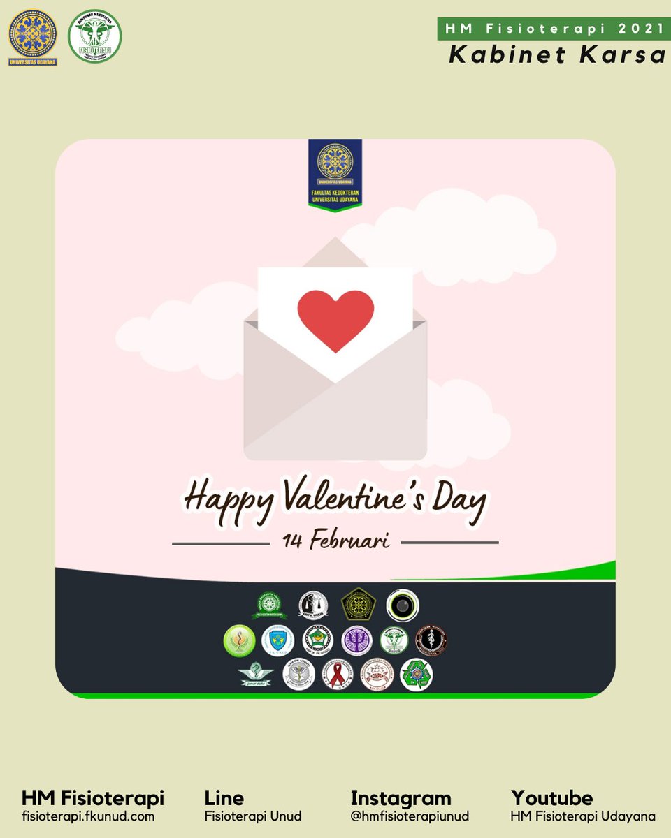 [HAPPY VALENTINE'S DAY]

Himpunan Mahasiswa Fisioterapi Fakultas Kedokteran Universitas Udayana mengucapkan Happy Valentine's day💐💐.

#HMFisioterapiUnud
#HMFisioterapiKARSA