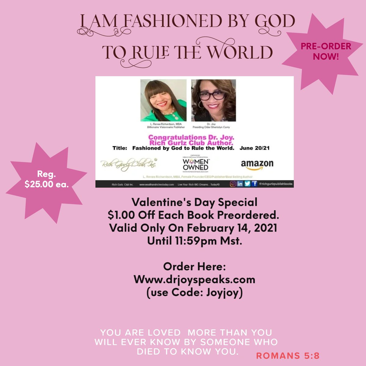 JoyfulStill's tweet photo. Happy Valentine's Day! 

Pre-Order TODAY by 11:59pm MST, and save $1.00 per book.   Go to the website to place your order, and use the code: JOYJOY. https://t.co/o5xzspcEIZ

If using Cash App, its @Joyfulstill.  Please add a note in the memo line. https://t.co/aevlt30XPe