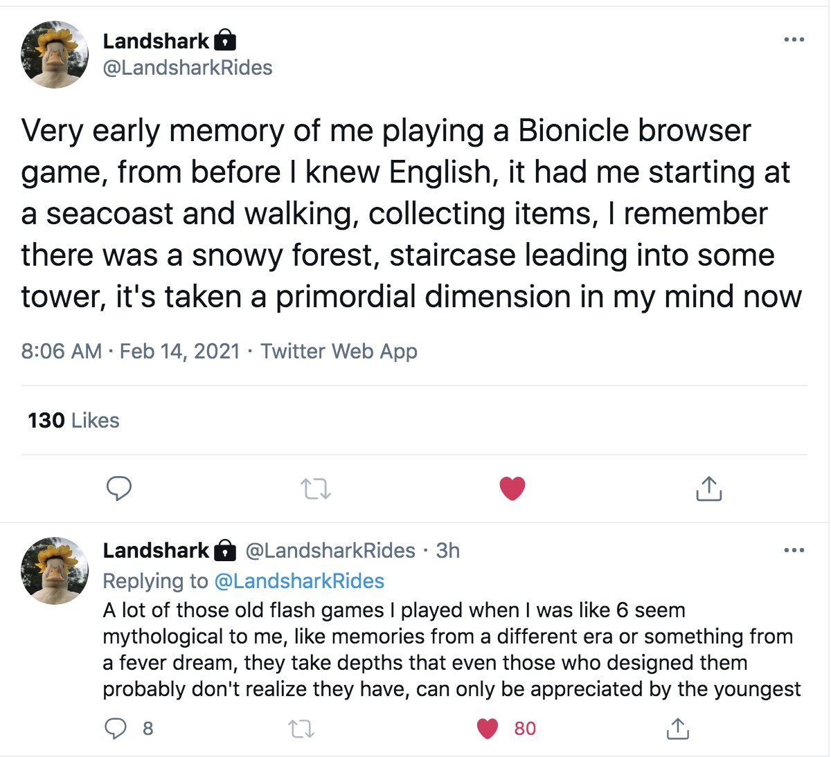 There are lots of things like this in childhood. I caught the ep of Dragonball where they fight Frieza for the first time on a communal tv in the lobby of a hotel in Quebec when I was 7, with no context or knowledge abt the show. It felt like the most dramatic thing I'd ever seen