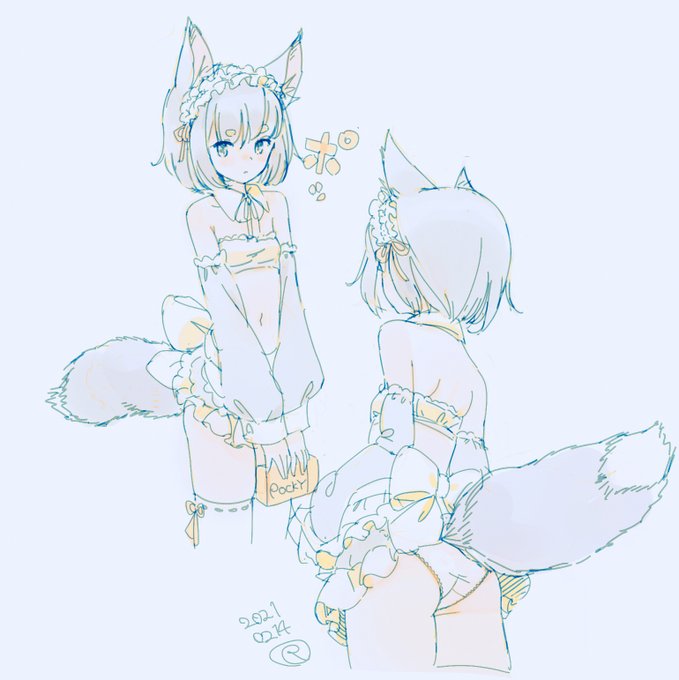 ポ
#絵チャでたまに遭遇するケモミミちゃんを描いた 