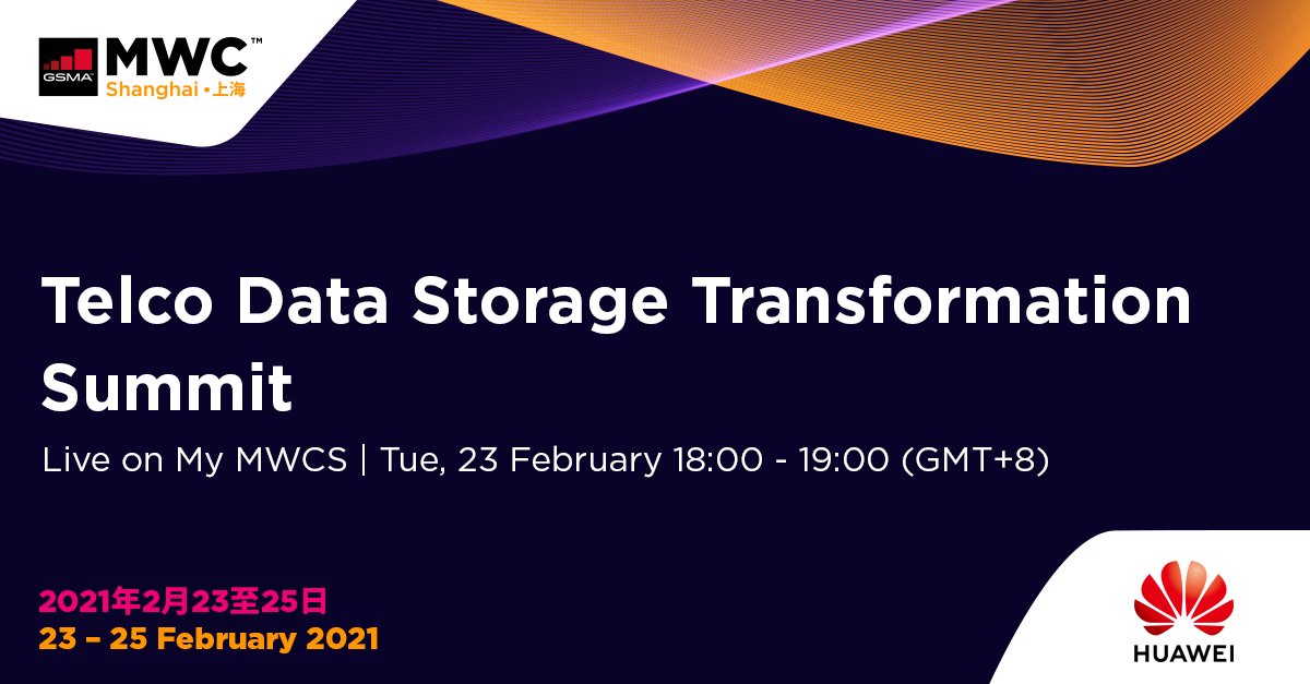 GSMA's tweet photo. In the #digital age, #data is everything – it is our new gold. But can your storage handle mass data? 🤔

Join @Huawei at the #Telco Data Storage Transformation Summit, 23 February, to find out more. 

Watch live, only on My MWCS 👉 https://t.co/mPDpdnIEZC #MWC21 https://t.co/pY53yO70CO