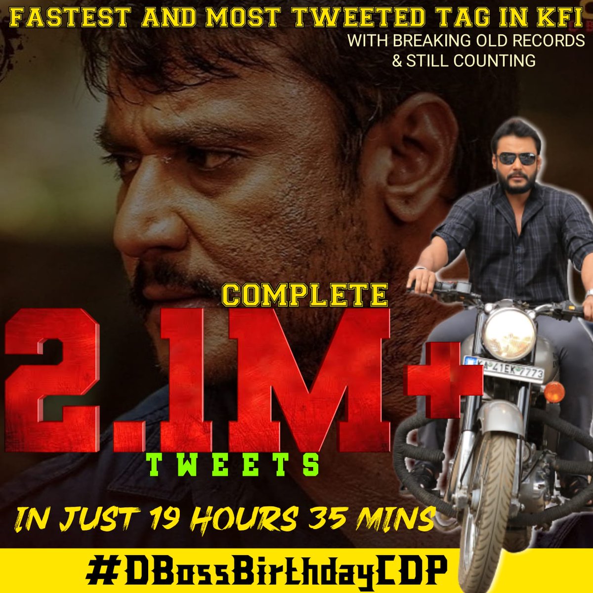dbossfansoffici's tweet photo. 2.1m Done Woah its Just massive from #Dboss fans
@dasadarshan
#DBossBirthdayCDP https://t.co/yEYXKOT9iw