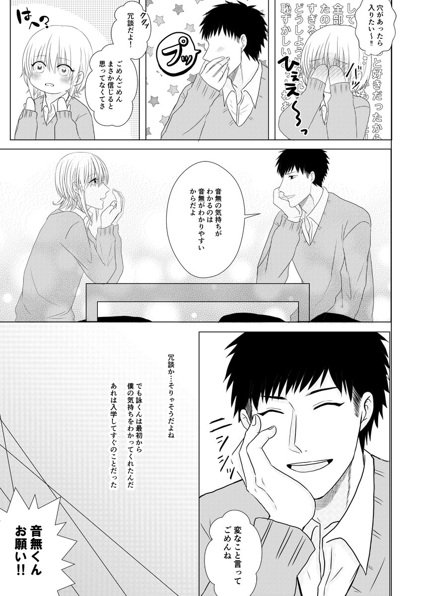 生まれつき「声」が出せない男子高校生が好きな人に告白をする話(4/9)

#創作BL #創作漫画 
