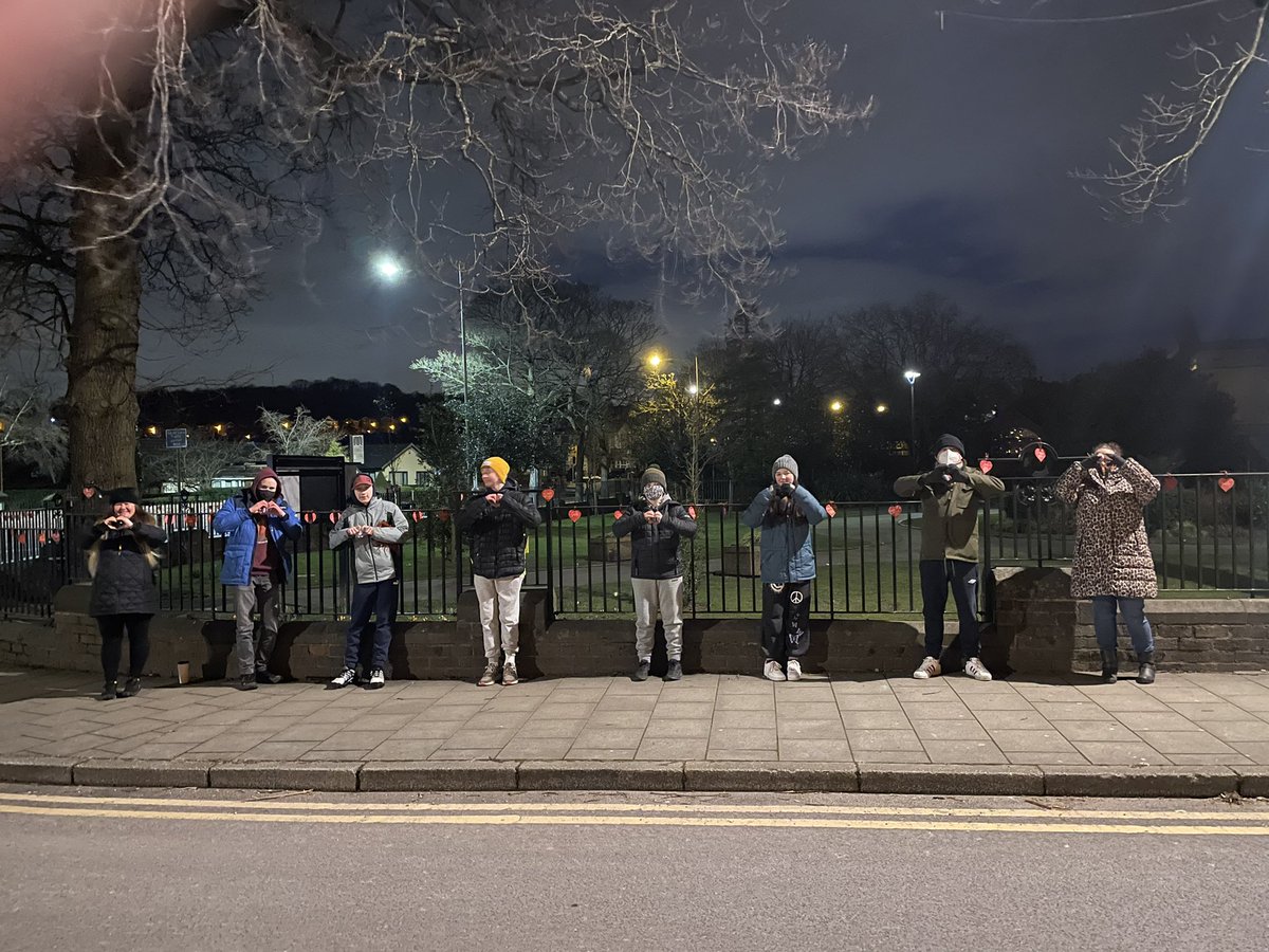 This morning the teens were in #romiley at 6am, sharing the love! Thank you to #thtdoodlegirl for letting us help with this amazing project. Happy #valentines day everyone! ❤️ #valentinesday2021 #youth #SpreadTheLove #love #HappyValentinesDay #loveromiley