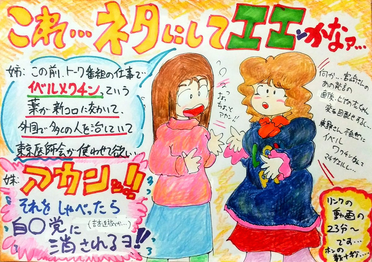 #正義のミカタ で #イベルメクチン →新コロ治療薬が話題に! #東京都医師会 会長が #自宅療養 患者の命を救うため使用を訴えても、ワクチン承認は治療薬が無いコトが条件なので厚労省と感染疫学者が認めない! #東野幸治 はワザと(?)カムし... 2/13放送の23分頃~数十秒→ https://t.co/Vp535kUf1E https://t.co/29Ypzf2VVQ
