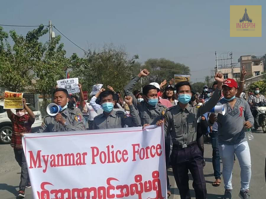 More policemen from Mandalay, Kayah and Karen States have joined the rally and #CivilDisobdienceMovement against the #militarycoupinMyanmar