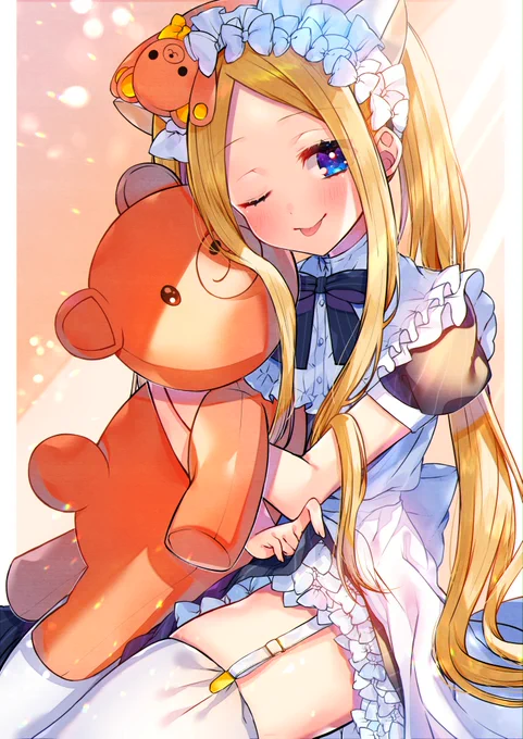 可愛らしいバレンタイン礼装のアビーちゃんがガーターベルトだったらという妄想らくがき?? 