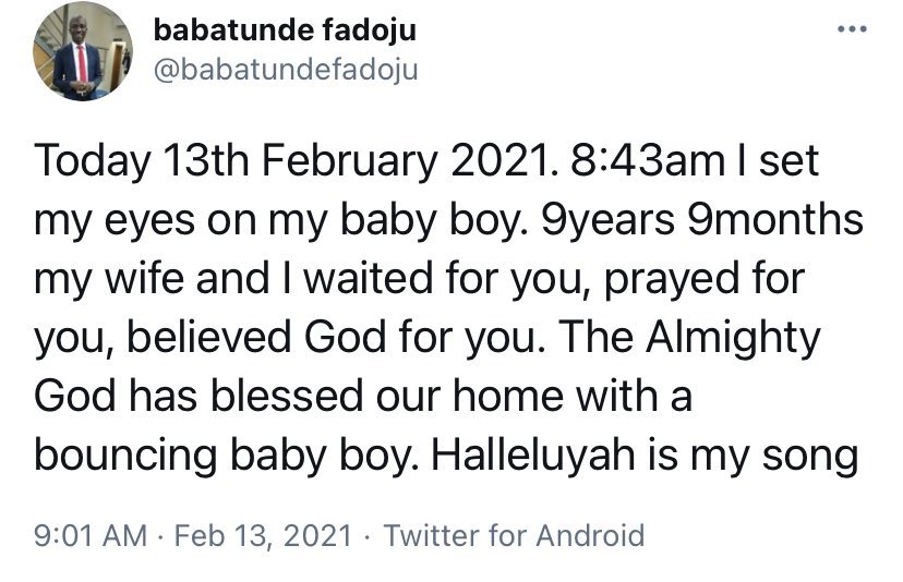 Couples rejoice over their baby after 9years of being childless