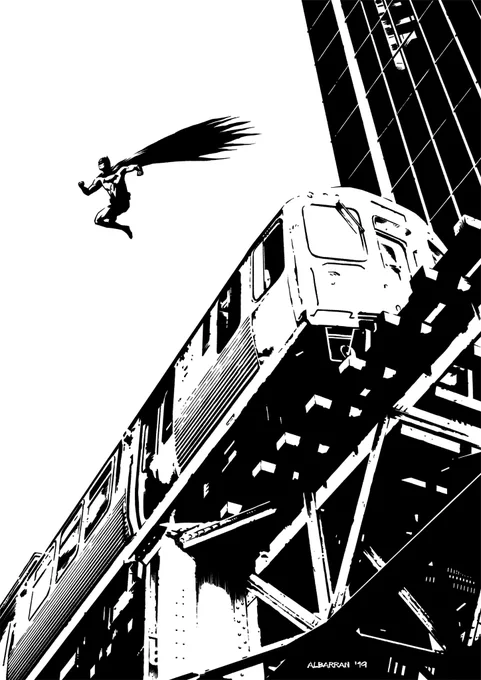 From the archives. Batman. I may post soon the color version I did of this but I think I prefer the B&amp;W one.
#Batman 