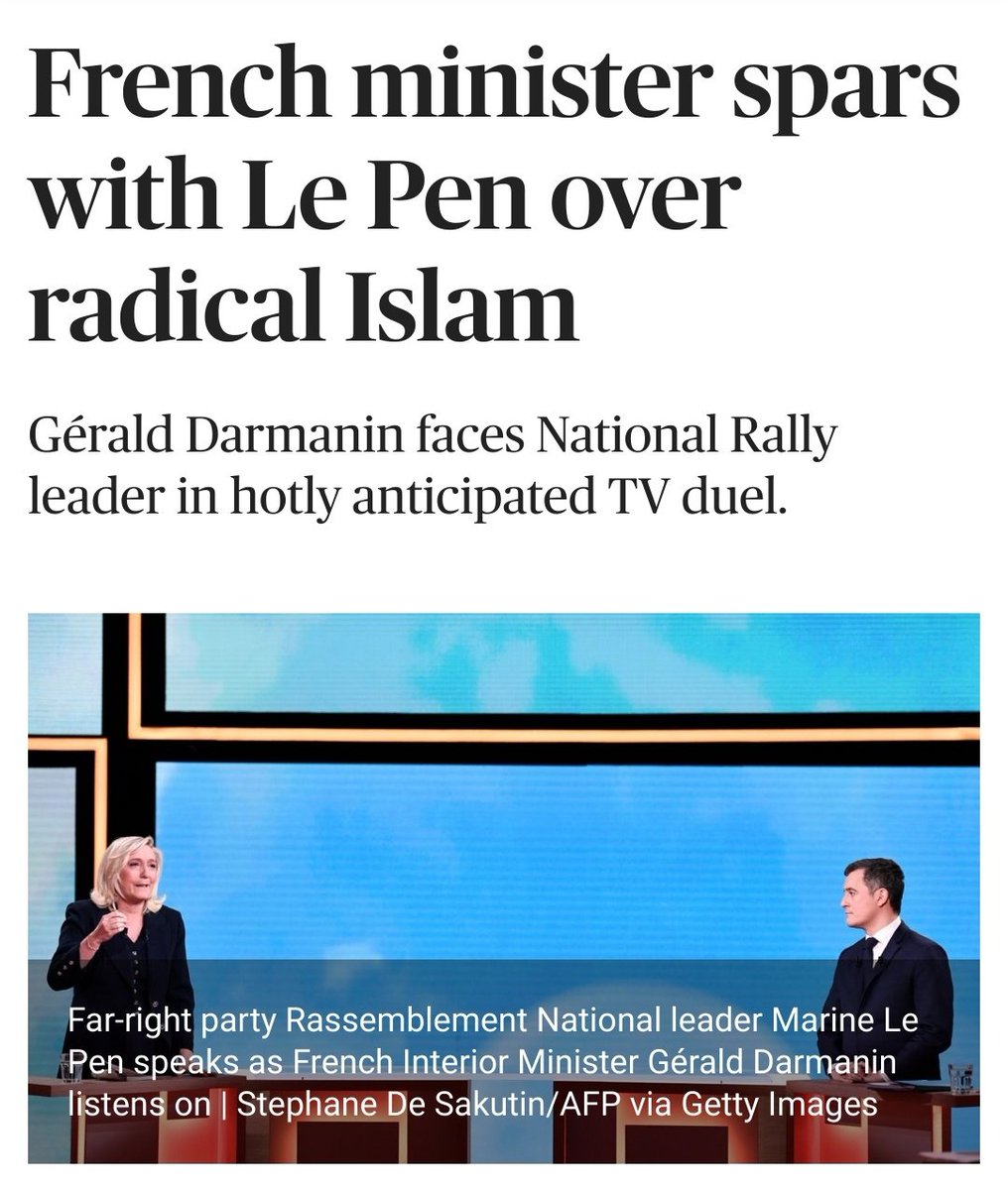  The same week he told Marine Le Pen she isn't tough enough against Islam, Darmanin, the French Minister of the Interior, ordered the dissolution of the extreme right Génération identitaireThis is not a contradiction, but the interplay between liberal and illiberal racisms 1/