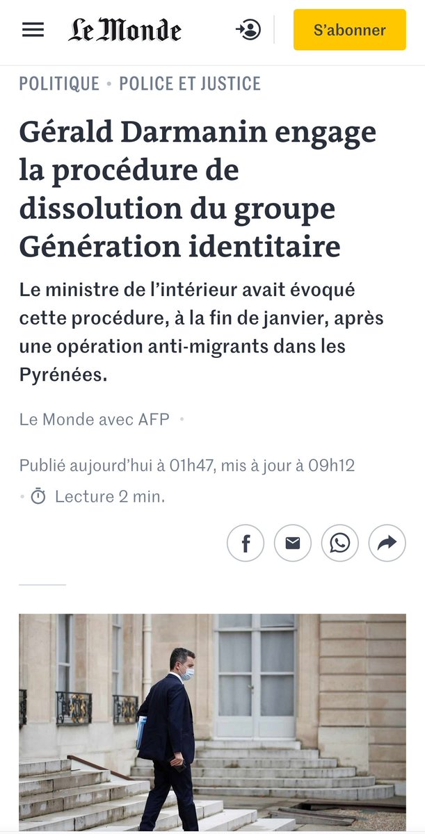  The same week he told Marine Le Pen she isn't tough enough against Islam, Darmanin, the French Minister of the Interior, ordered the dissolution of the extreme right Génération identitaireThis is not a contradiction, but the interplay between liberal and illiberal racisms 1/