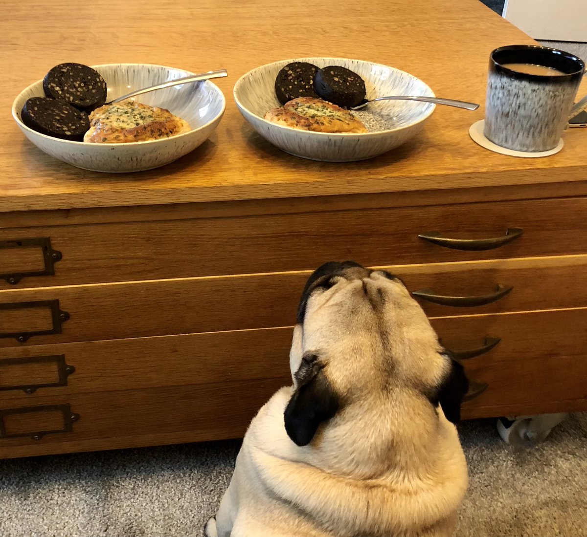 FPugface's tweet image. Mmmm... Black pudding. 

You’ll share, right?