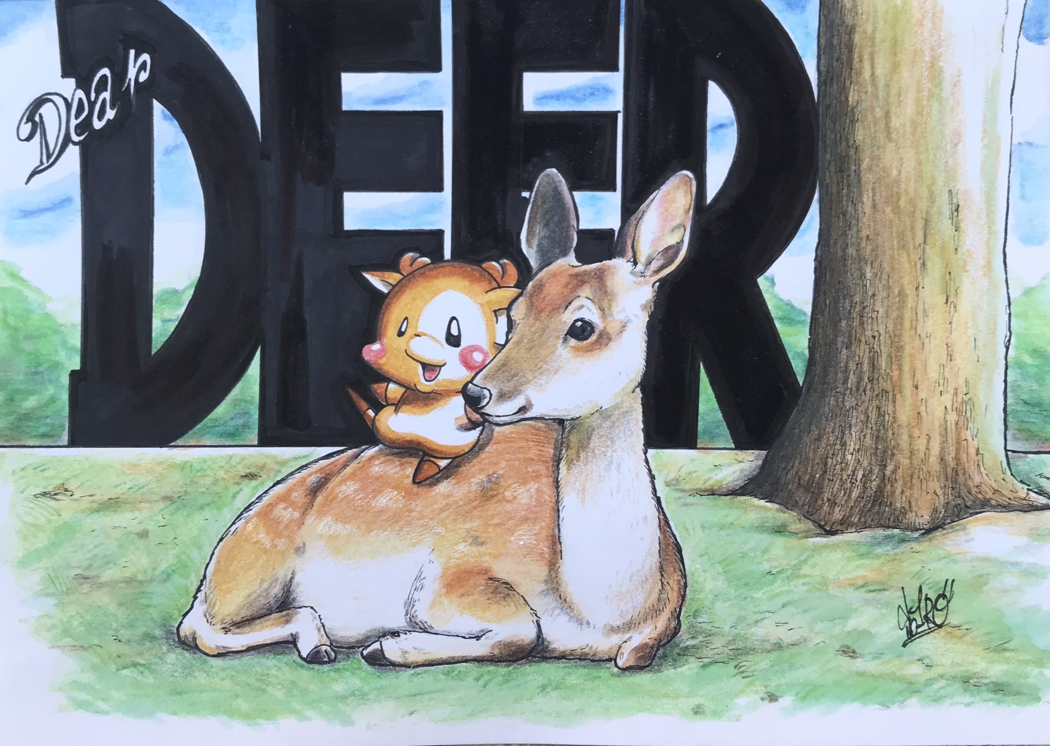 ソウイチロー Soichiro そして今日は奈良公園の141回目のお誕生日 今年はお祝いの花火は中止になったけど お祝いの気持ちは変わらず打ち上げまーす Deer Nara 奈良 鹿 Illustration イラスト Art Artist Illustrator 絵描き Painting