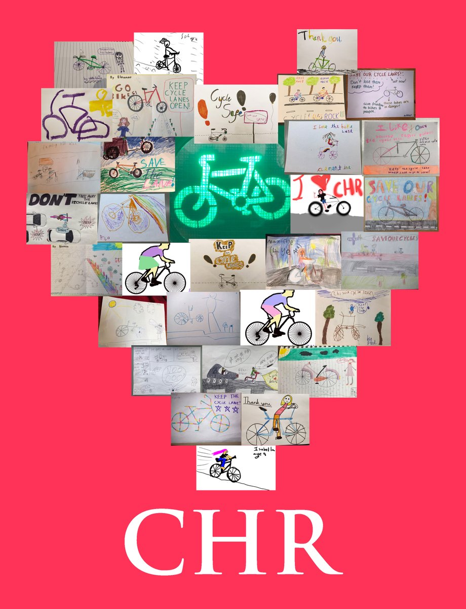 Children from the W6 Safe Cycling Families group have worked incredibly hard to produce some *outstanding* artwork for our Valentine's Card to the  @ChiswickHighRd Cycle Lane. We LOVE the new lane! THANK YOU  @CllrSteveCurran  @HanifKhan_1  @willnorman  @LBofHounslow  @TfL 