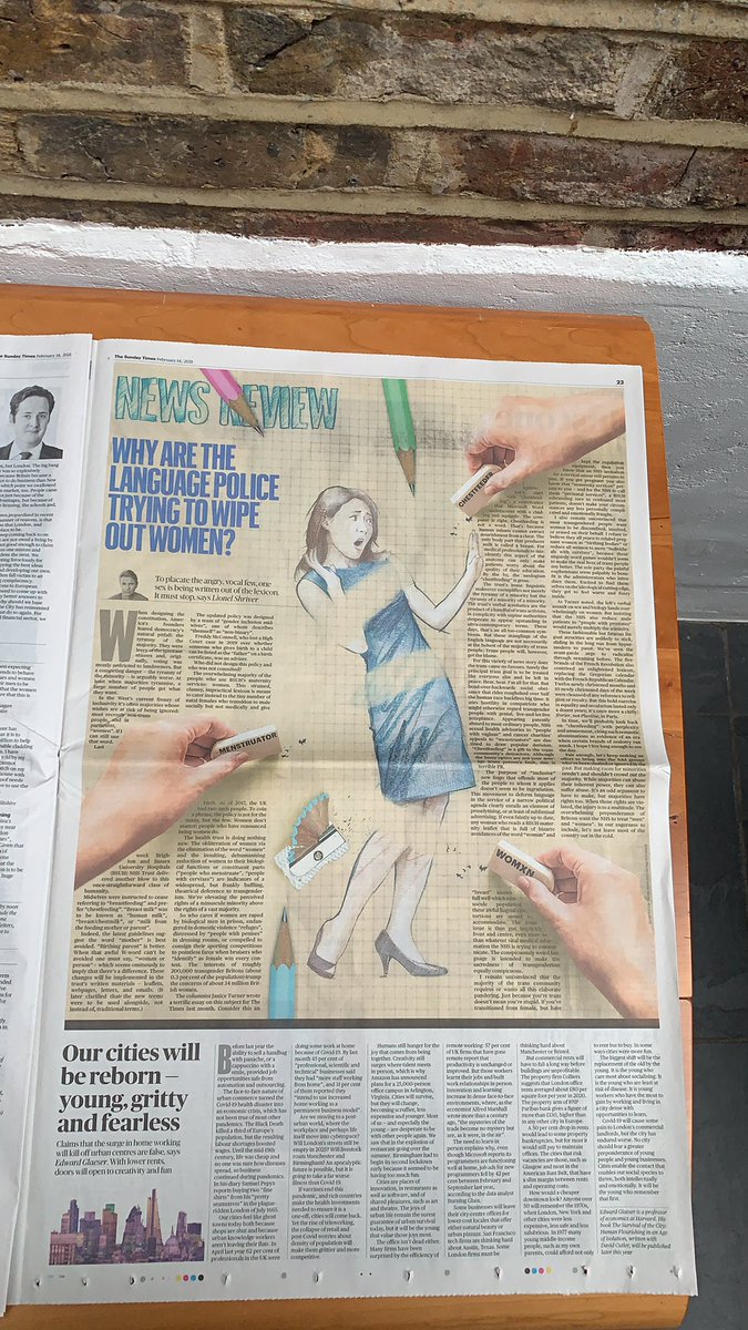 Okay. So the latest anti-trans  @thesundaytimes piece by Lionel Shriver. And I would have tagged her in this tweet but looks like her account has been suspended. Not an encouraging start for a newspaper that likes to think it’s quality CONT...