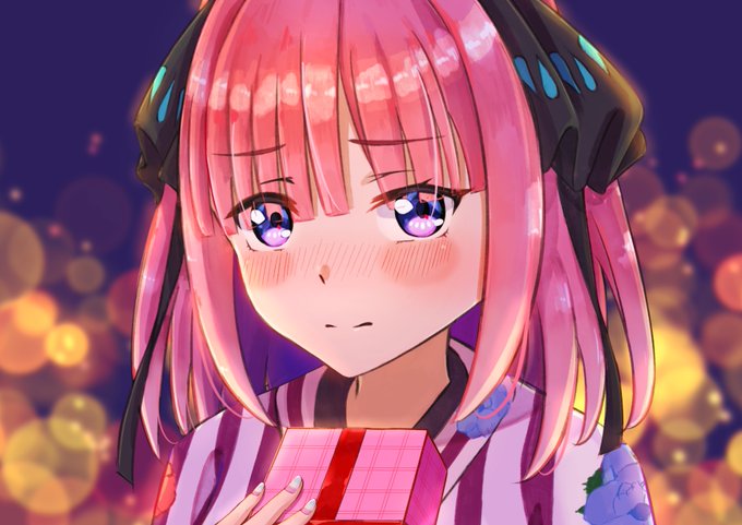 よとう@C107 火曜日 西た 28abさんがTwitterに投稿した中野二乃(五等分の花嫁)のイラスト。