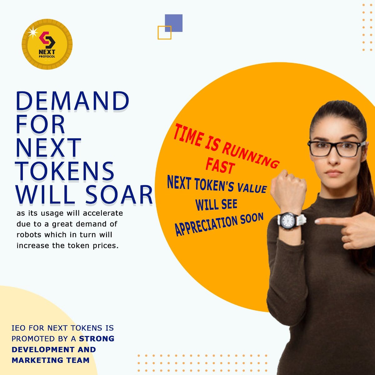 ProtocolNext's tweet image. High demanded.. Get your tokens soon..!!
#Greetibot #nextibot #robotokens #NextProtocol #TokenSale #deliveryBot #blockchain #steribot #Etehreum #AssetToken #Defi #DistributedLedger #Carryibot