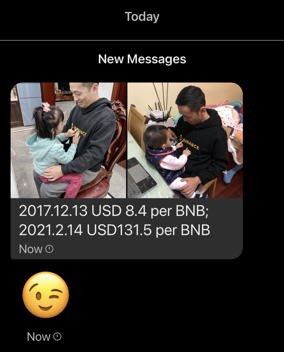 cz_binance's tweet image. My good buddy, had no idea what ICO is in 2107, heard I was doing a new project, bought at ICO at $0.1 per #bnb. Was happy in Dec 2017, held on, happier now.