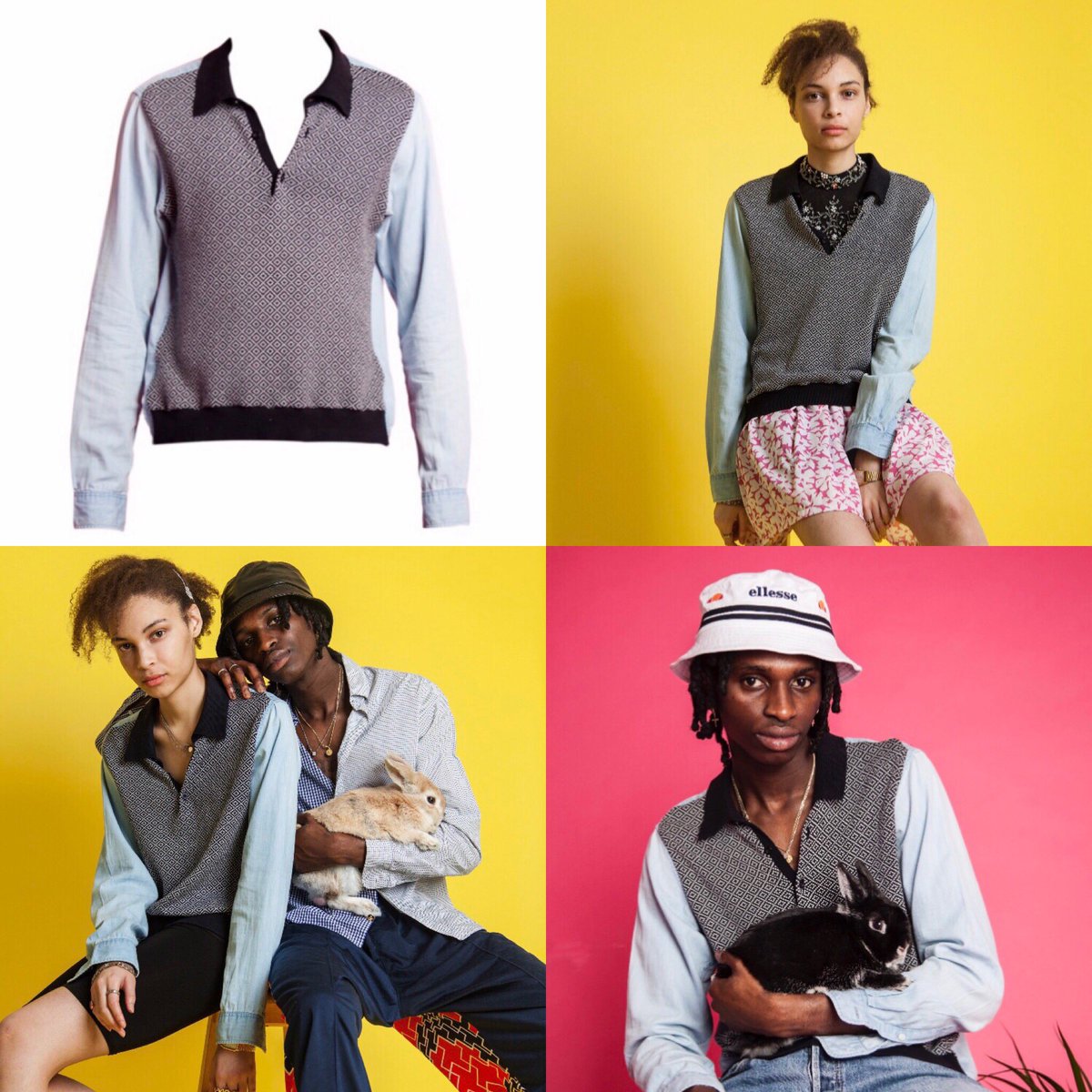 LALLAXRR's tweet image. #LALLAXRR Unisex #ONEOFAKIND Denim Mix Wool Jumper to both wear this Valentines Day! 💞