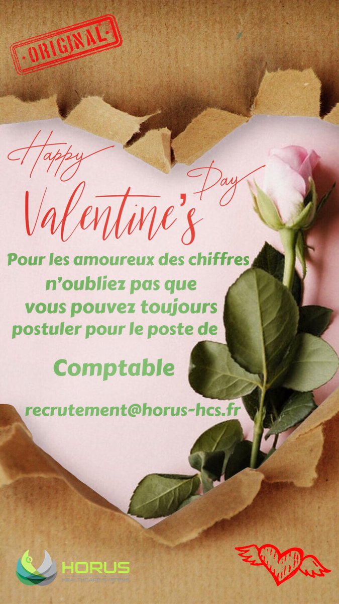 Horus HCS (@horushcs) on Twitter photo Joyeuse St Valentin à tous!!
N’oubliez d’exprimer votre amour pour la comptabilité en envoyant votre CV et lettre de motivation à
recrutement@horus-hcs.fr 📩
#WeAreJE Joyeuse St Valentin à tous!!
N’oubliez d’exprimer votre amour pour la comptabilité en envoyant votre CV et lettre de motivation à
recrutement@horus-hcs.fr 📩
#WeAreJE