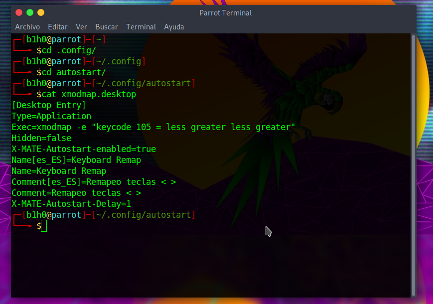 310hkc41b's tweet photo. Ayer en un artículo explicaba como "remapear" ciertas teclas en #GarudaLinux. Actualizo con este tuit para decir que sirve también para #ParrotSecOS con la salvedad de la última parte. Para hacerlo permanente se añade el script en Preferencias -> Aplicaciones al Inicio. https://t.co/Q8PWdU9p0U