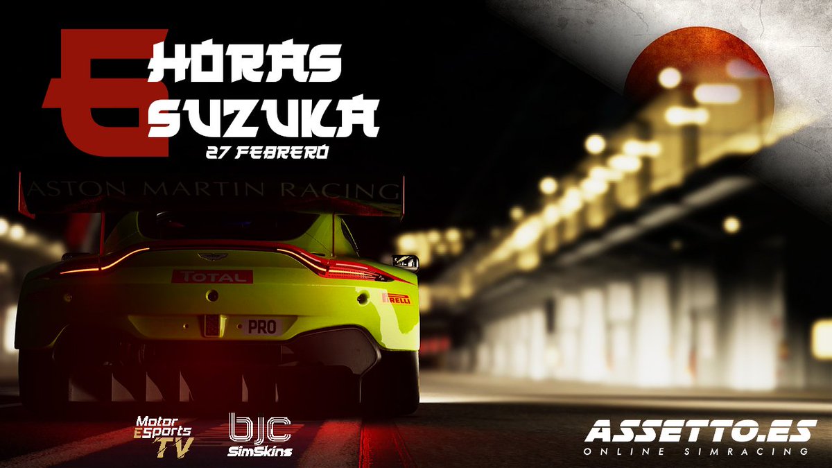 Ampliamos el periodo de Inscripción para las 6H de Suzuka una semana mas!!!
¿Si aun no te has apuntado a que estas esperando?

Toda la información aquí 👇
assetto.es/2021/02/02/6h-…