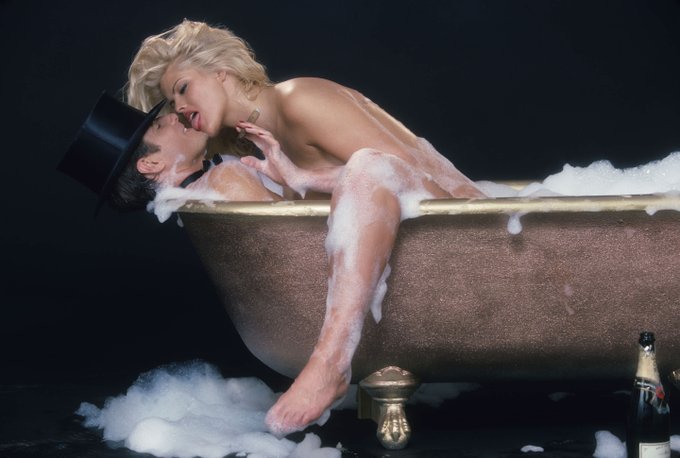 Celebrate Valentine's Day with Anna Nicole Smith's iconic pictorial from February 1994, "My Sudsy Valentine"